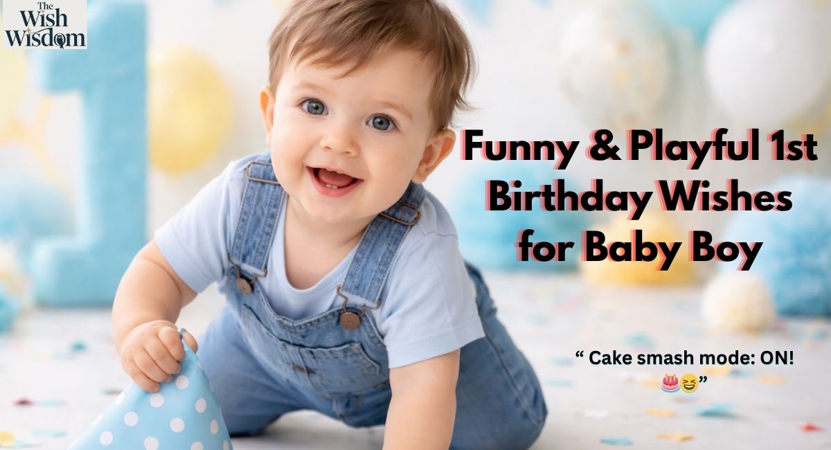 Funny & Playful 1st Birthday Wishes for Baby Boy