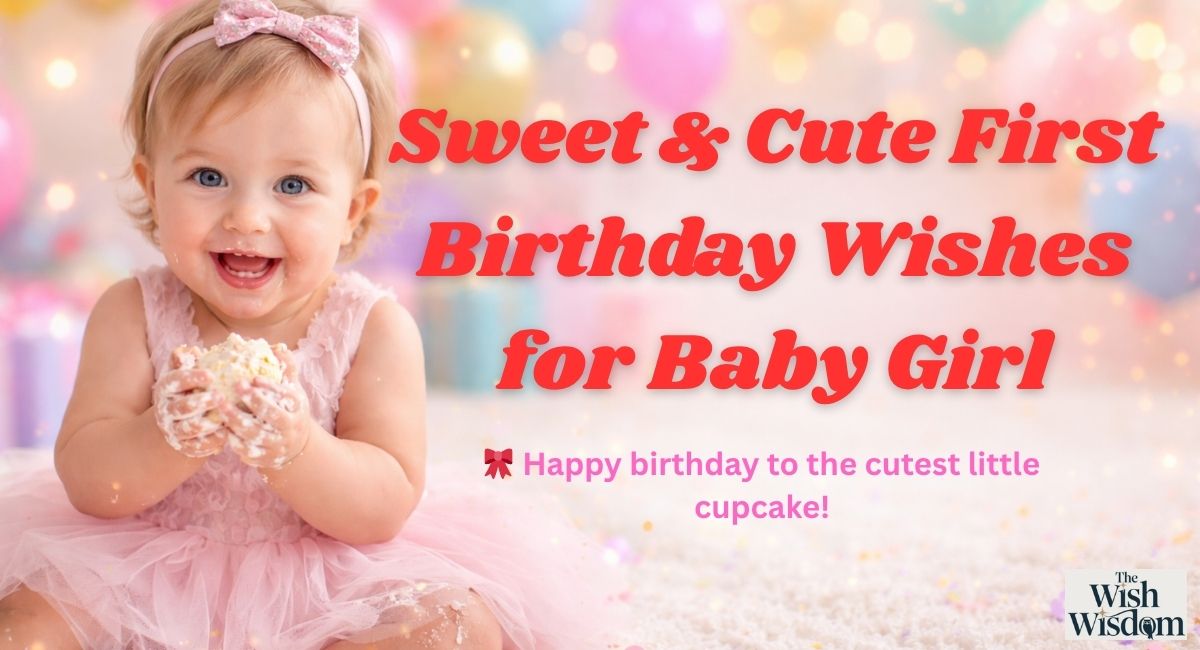 Sweet & Cute First Birthday Wishes for Baby Girl