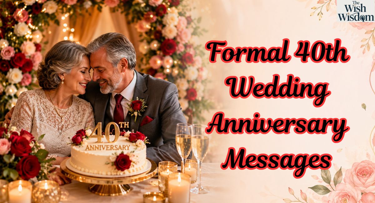 Formal 40th Wedding Anniversary Messages