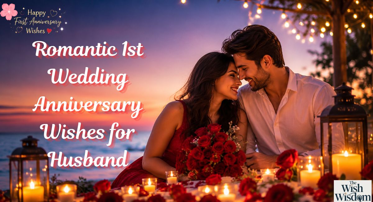 Romantic 1st Wedding Anniversary Wishes for Husband