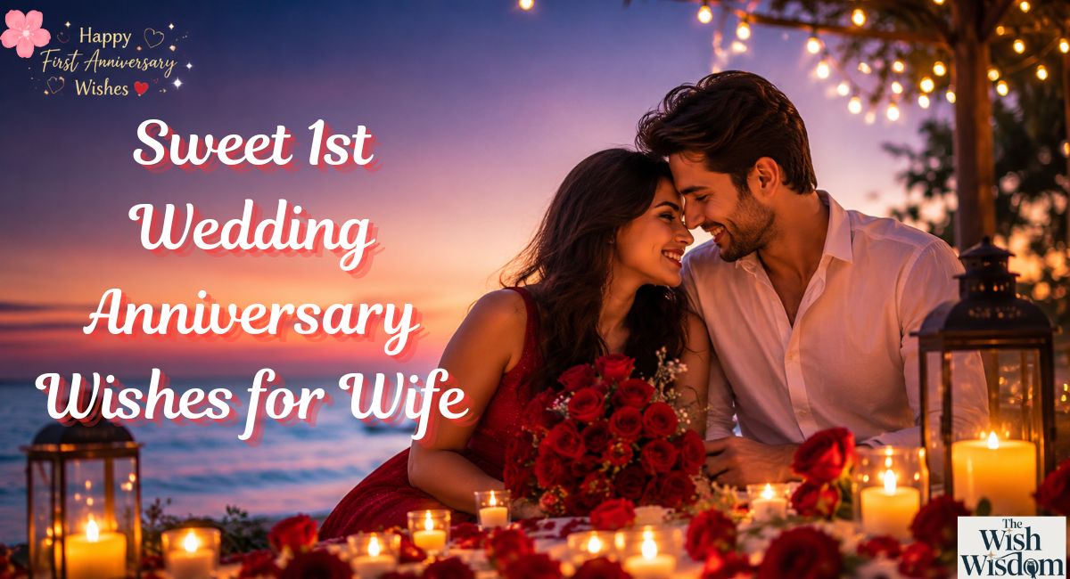 Sweet 1st Wedding Anniversary Wishes for Wife