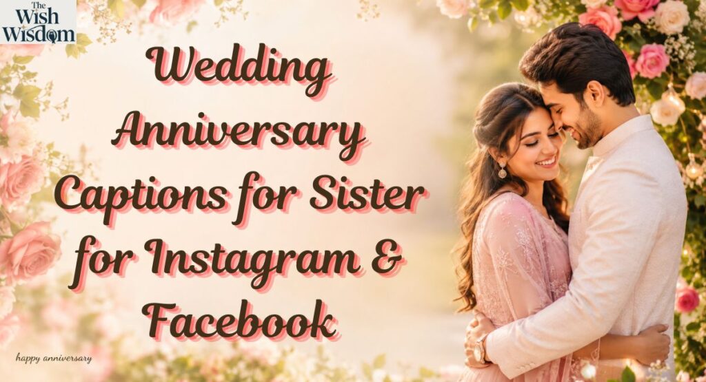 Wedding Anniversary Captions for Sister for Instagram & Facebook
