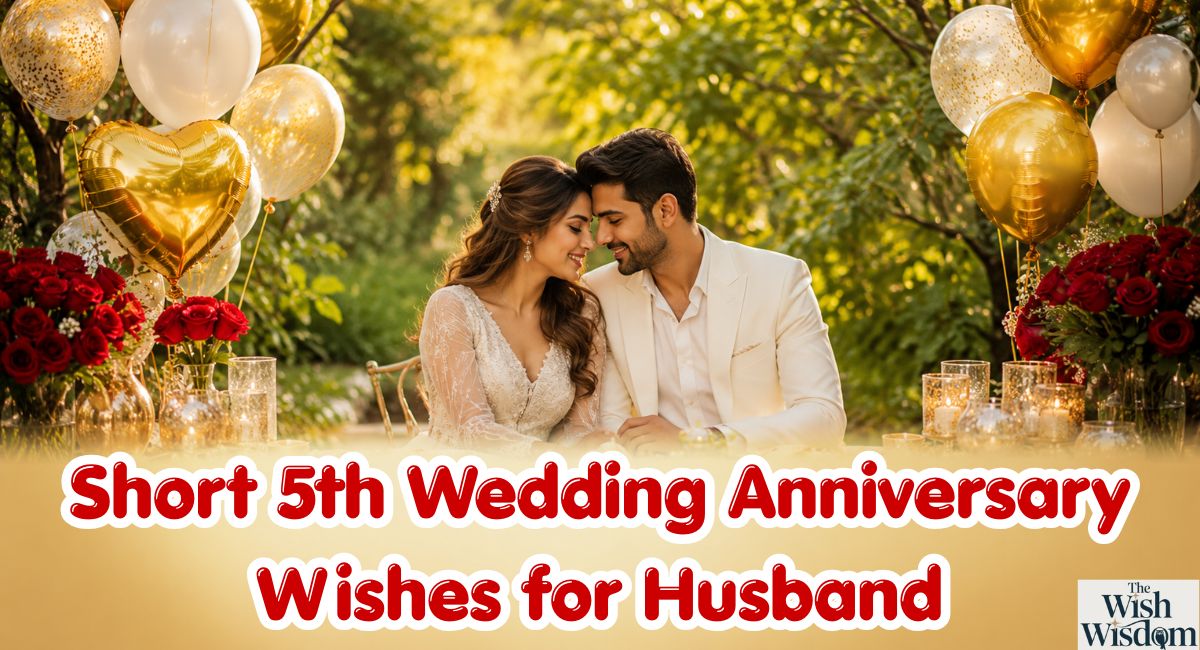 Short 5th Wedding Anniversary Wishes for Husband