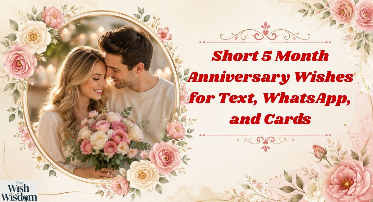 Short 5 Month Anniversary Wishes for Text, WhatsApp, and Cards